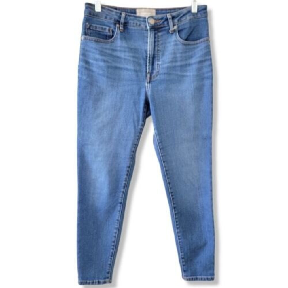 Everlane The Curvy High Rise Skinny Jeans Size 29 Med Wash Blue Cropped Stretch